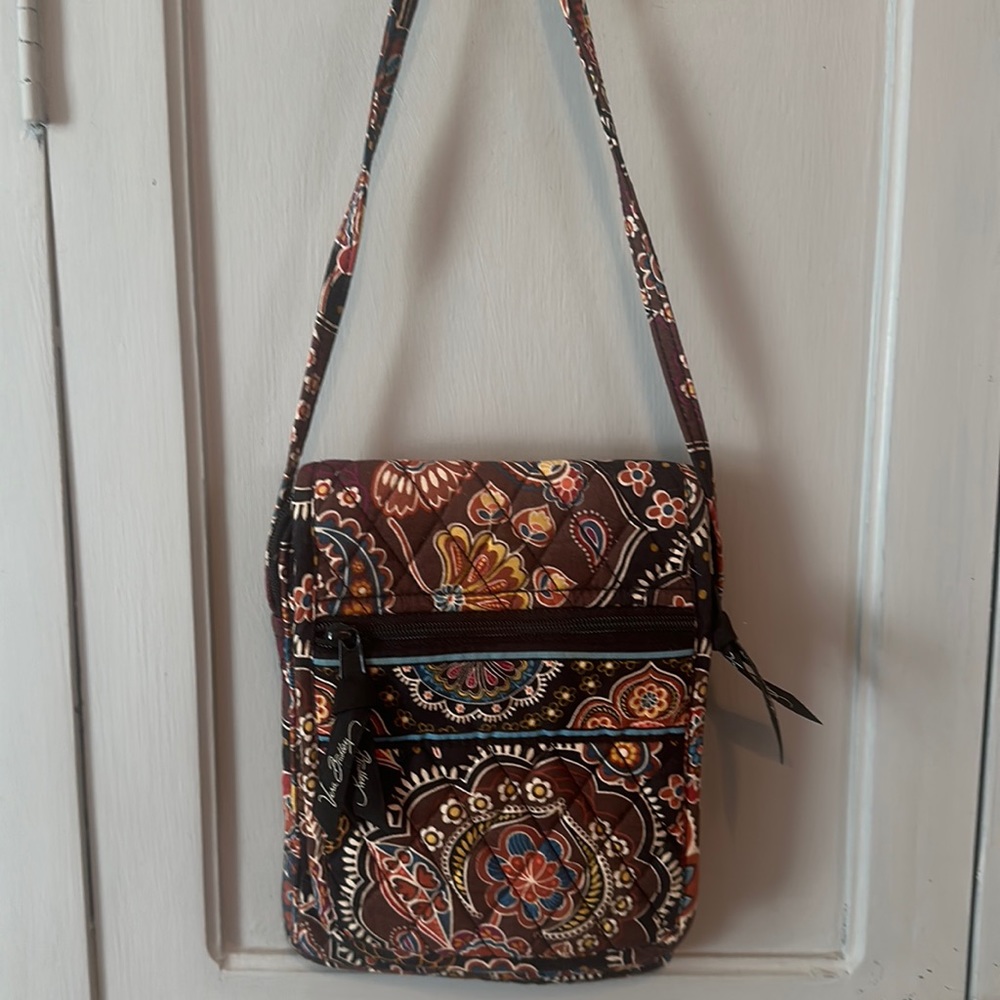 Vera Bradley Brown Floral Mini Hipster